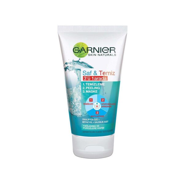 ماسک صورت سه کاره گارنیر مدل pure activeفرانسوی حجم 150 میل - Image 1
