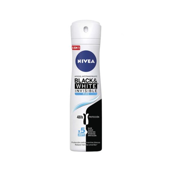 اسپری BLACK & WHITE INVISIBLE PURE نیوآ حجم ۱۵۰ml - Image 1