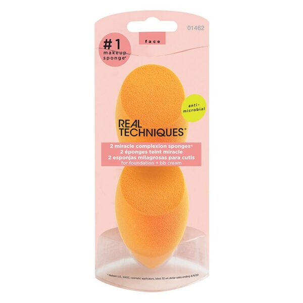 بیوتی بلندر 2تایی(پد اسفنجی)  ریل تکنیک REAL TECHNIQUES اصل  REAL TECHNIQUES MIRACLE COMPLEXION SPONGE - Image 1