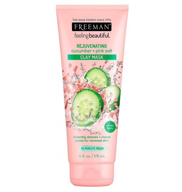 ماسک صورت خاک رسی خیار و نمک صورتی فریمن اصل freeman REJUVENATING cucumber pink salt clay mask - Image 1