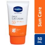 کرم ضدآفتاب بی رنگ وازلین قوی بسیار سبک انواع پوست PA++++ SPF50