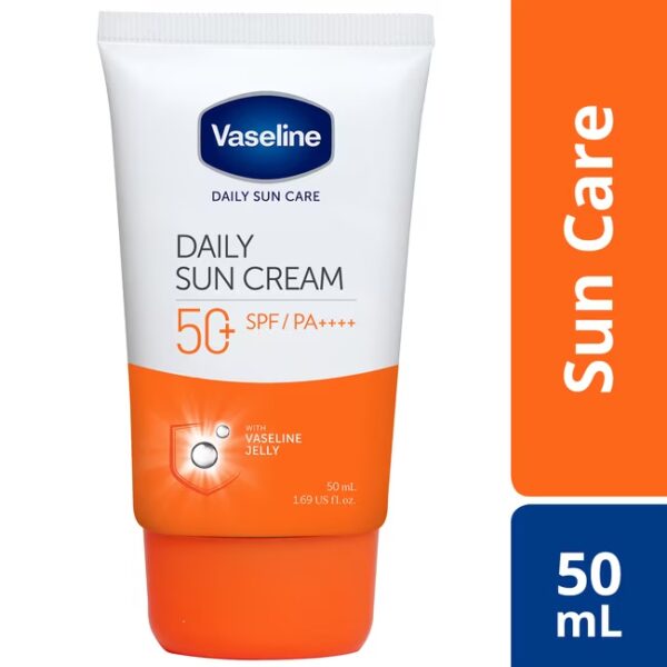 کرم ضدآفتاب بی رنگ وازلین قوی بسیار سبک انواع پوست PA++++ SPF50 - Image 1