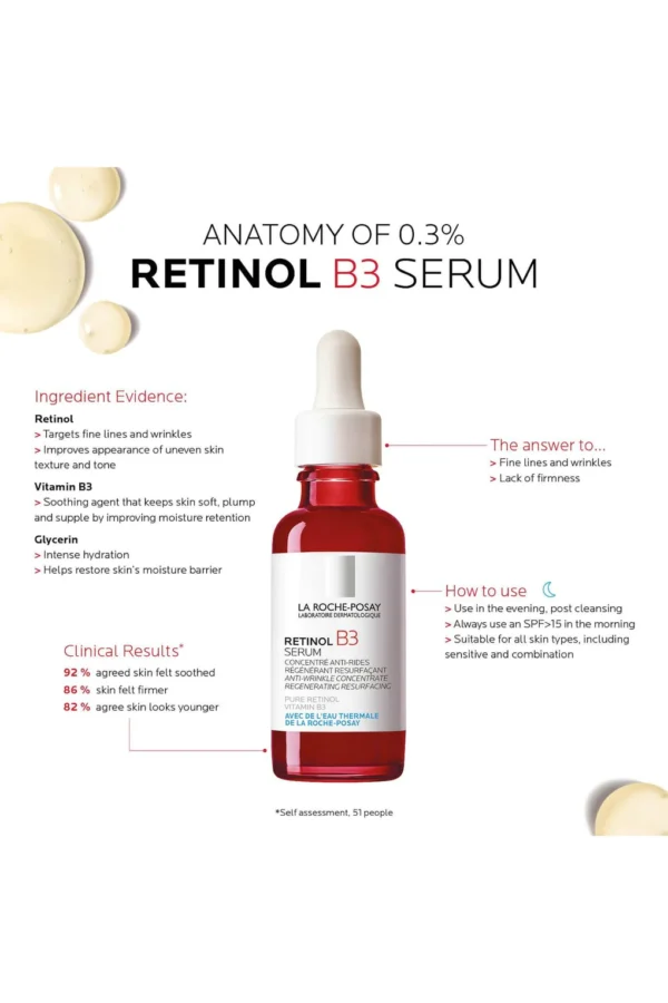 سرم رتینول B3 لاروش پوزای 30 میل مدل LA Roche-Posay Retinol B3 Serum - Image 3