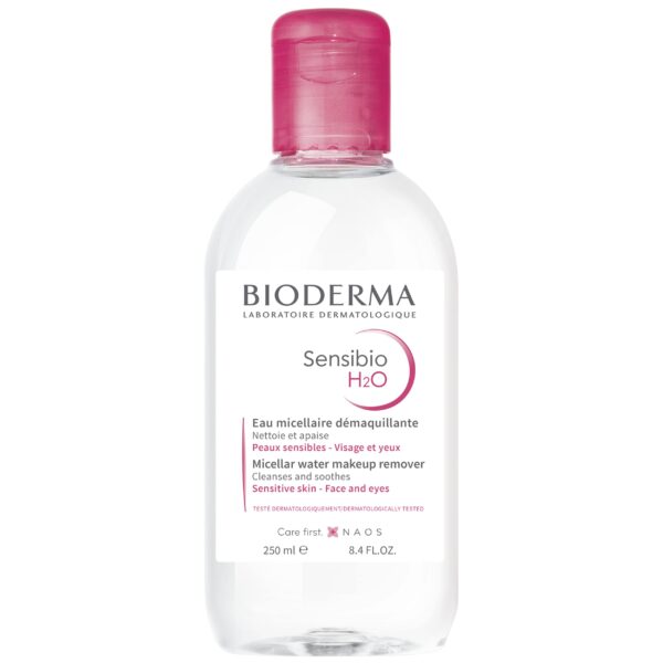 میسلارواتر پاک کننده آرایش صورتی بایودرما مخصوص پوست حساس مدل Sensibio H2O - Image 1