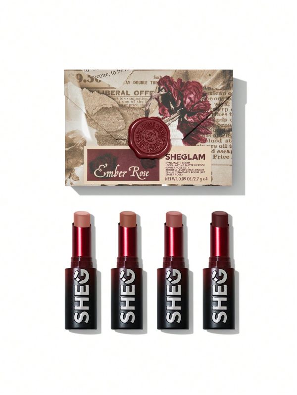 رژ جامد مات با دوام امبر رز شیگلم SHEGLAM Dynamatte Boom Long-Lasting Matte Lipstick - Image 1