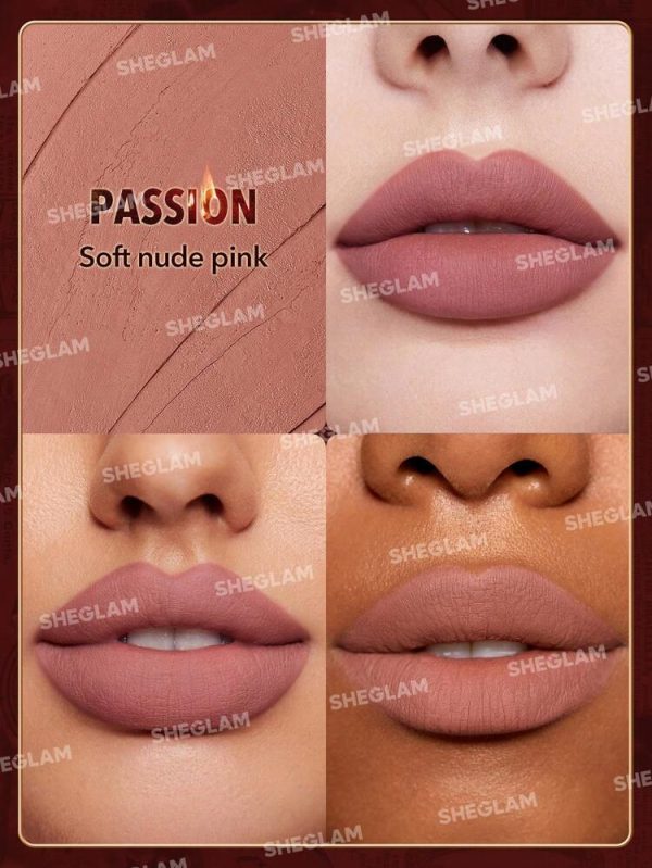 رژ جامد مات با دوام امبر رز شیگلم SHEGLAM Dynamatte Boom Long-Lasting Matte Lipstick - Image 2