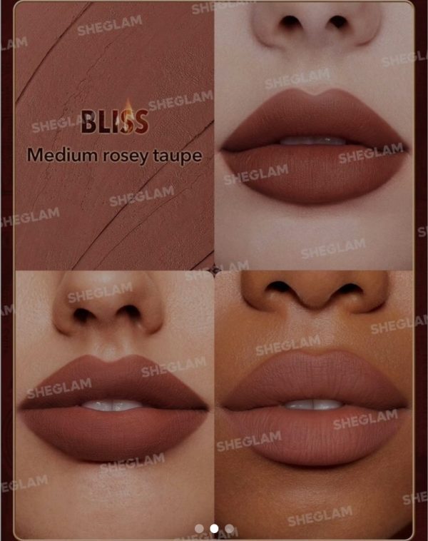 رژ جامد مات با دوام امبر رز شیگلم SHEGLAM Dynamatte Boom Long-Lasting Matte Lipstick - Image 3