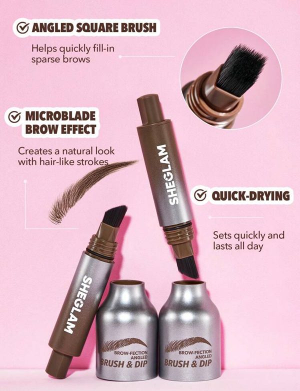 پماد هاشور ابرو شیگلم SHEGLAM Brow-Fection Angled Brush & Dip - Image 2