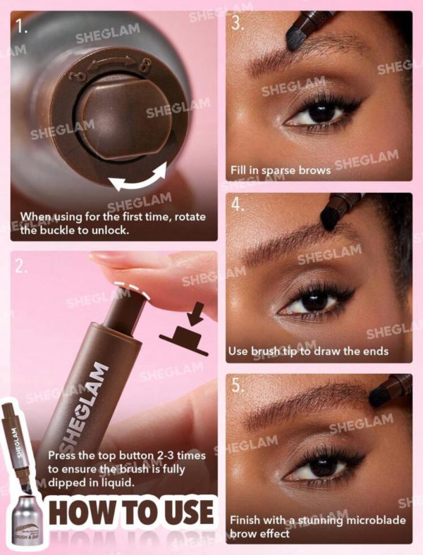 پماد هاشور ابرو شیگلم SHEGLAM Brow-Fection Angled Brush & Dip - Image 3