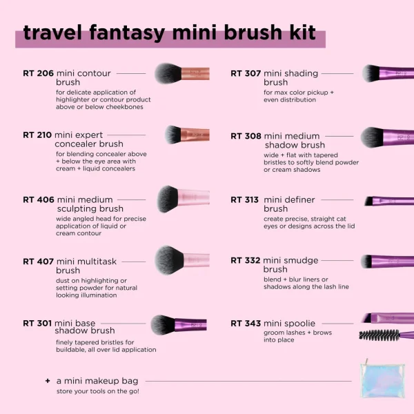 ست براش 10 عددی ریل تکنیک مدل Fantasy Mini Brush - Image 3