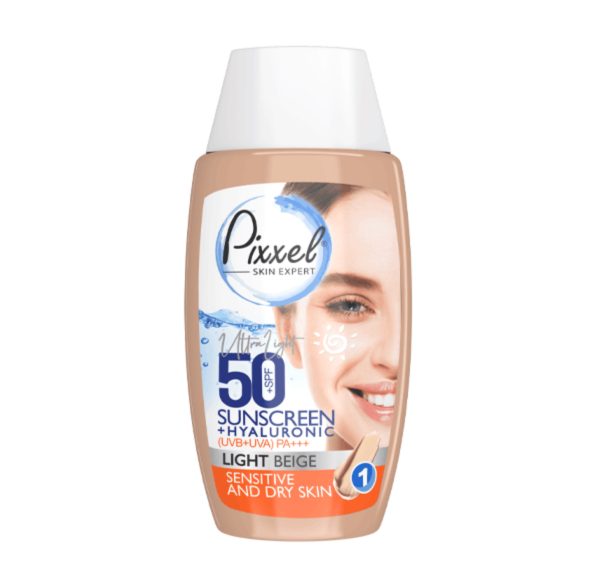 کرم ضدآفتاب رنگ بژ روشن مناسب پوست خشک و حساس پیکسل 50 میل - Image 1