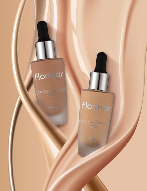 سرم کرم پودر گیاهی فلورمار Flormar مدل Fusion Power Foundation SPF20 حجم 30 میل - Image 1