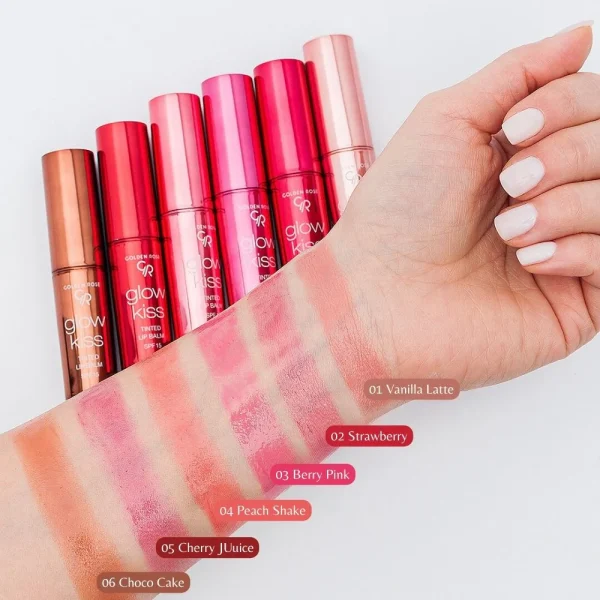تینت بالم لب رنگی پیچی گلو کیس گلدن رز Golden Rose Glow Kiss Tinted Lip Balm Spf15 - Image 4