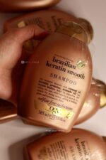 شامپو کراتین برزیلی اوجی ایکس OGX حجم ۳۸۵ میل | بدون سولفات، صاف کننده قوی مو