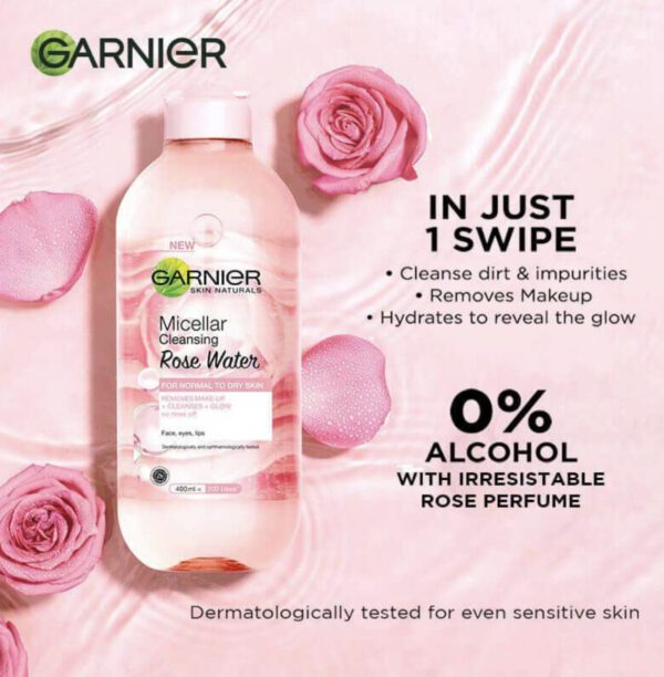 میسلار واتر گل رز گارنیه Garnier Rosewater حجم 400 میلی لیتر