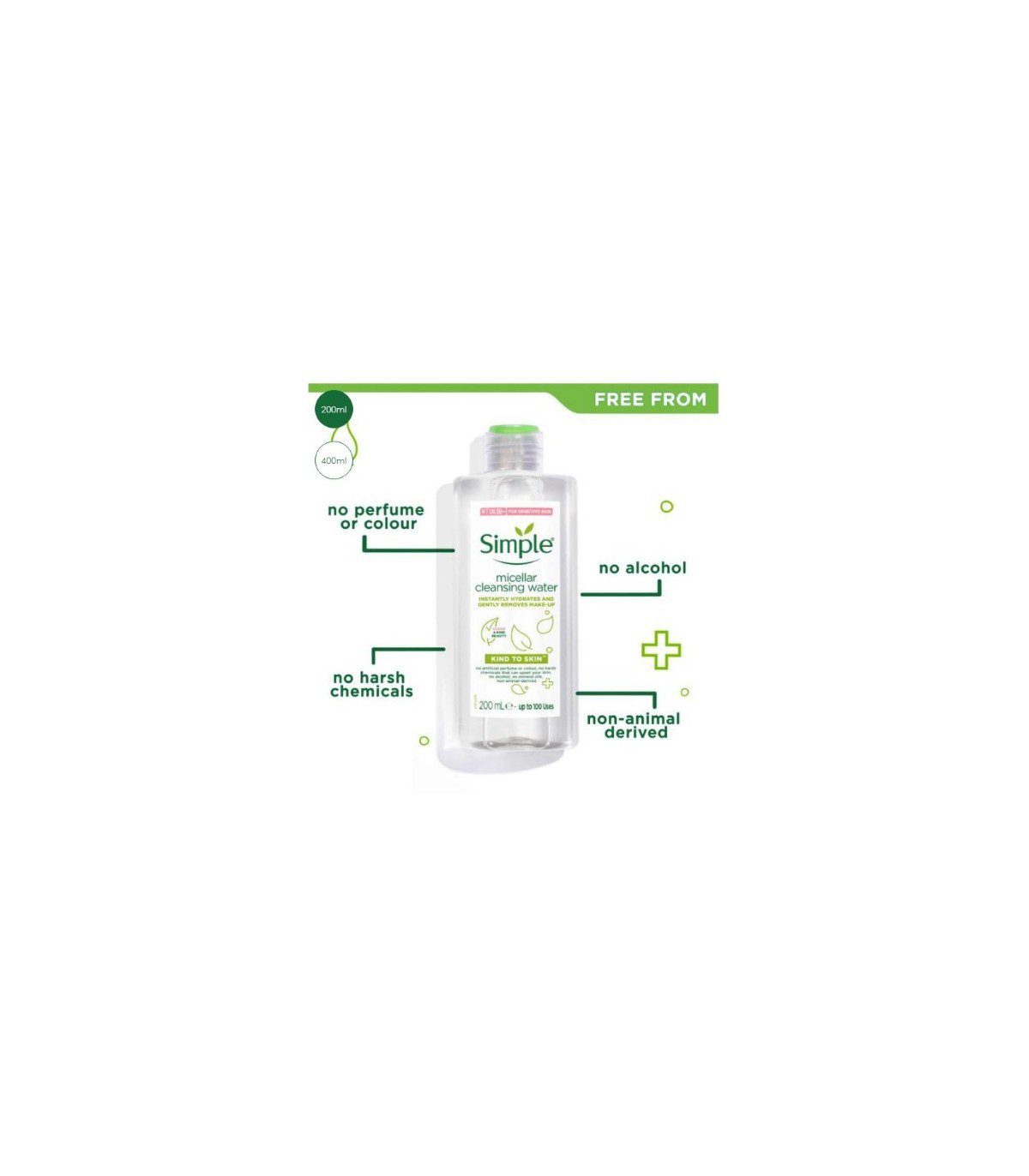 میسلار پاک کننده آرایش پوست خشک و حساس سیمپل SIMPLE MICELLAR CLEANSING WATER